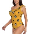 thumbnail image 3 of Yiaed Cute Dog Print Women One Piece Swimsuits Tummy Control One Shoulder Bathing Suits Pattern Ruffle Swimwear-Small, 3 of 8
