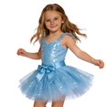 thumbnail image 4 of Huowey Girls Carnival Dance Tutu Skirt Sequins Glitter Cute Bow Layered Ballet Party Trendy Tulle Mini Skirt,Blue,4-8 Years, 4 of 4