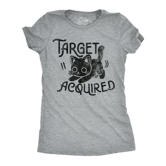 Womens Funny T Shirts Target Acquired Sarcastic Kitten Graphic Novelty Tee For Ladies Womens Graphic Tees