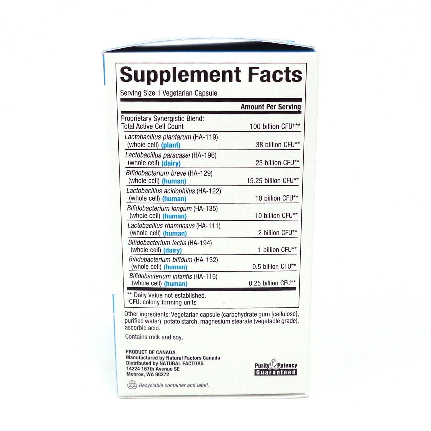 Natural Factors- Ultimate Probiotic Critical Care 100 billion 30 capsules
