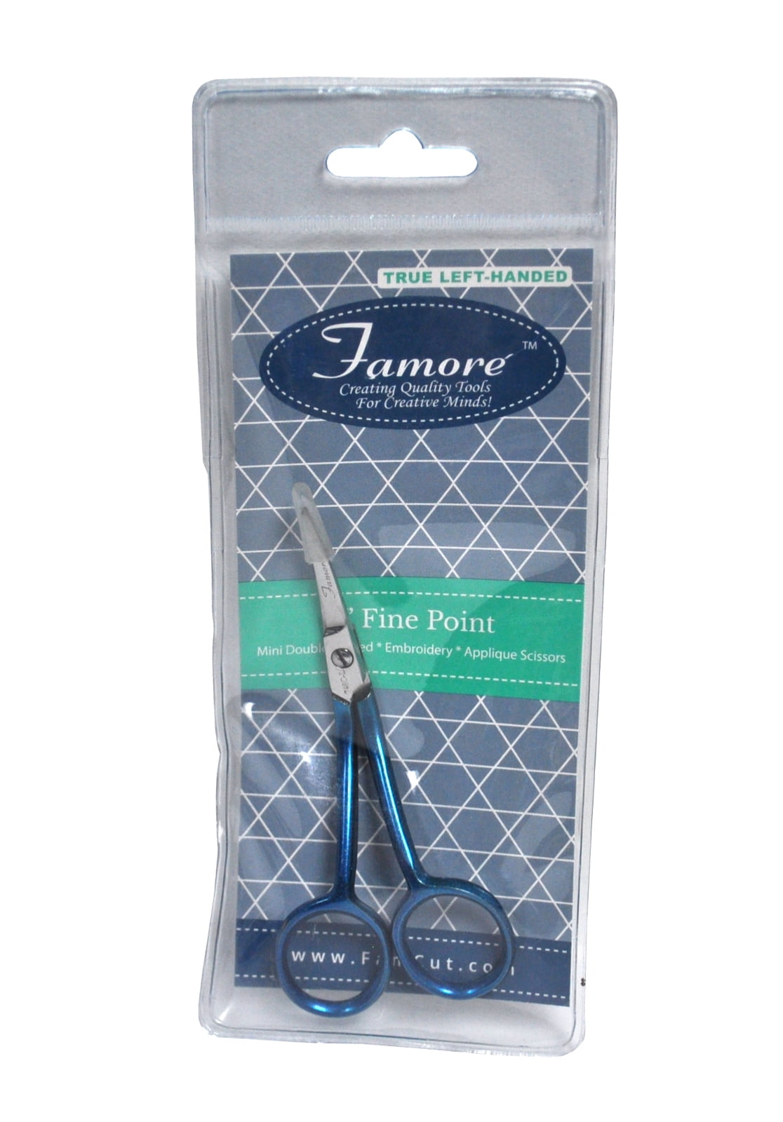 True Left Handed 4-Inch Mini Double Curved Embroidery Scissors from Famore Cutlery