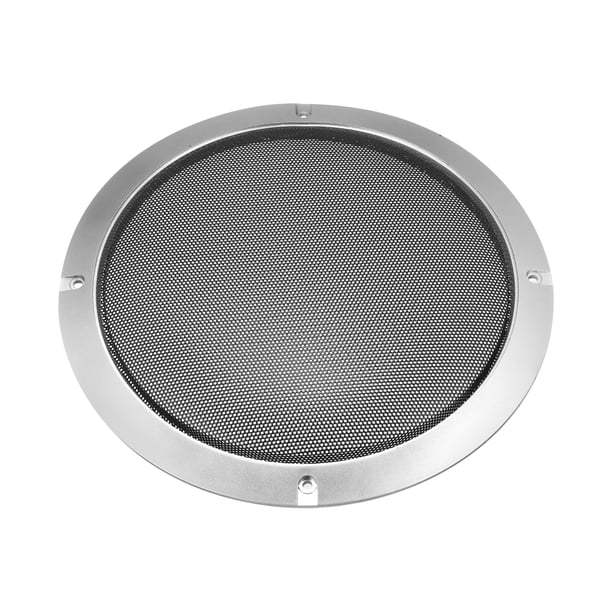 para 8" Coche Altavoz Rejilla Cubierta Malla Adorno Redondo Rejilla Plata Tono