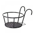 thumbnail image 3 of Hanging Railing Planters Flower Pot Holders Plant Iron Racks Fence Metal Potted Stand Mounted Balcony  Plant Baskets Shelf Container Box for Indoor&Outdoor Use-Black, 3 of 6