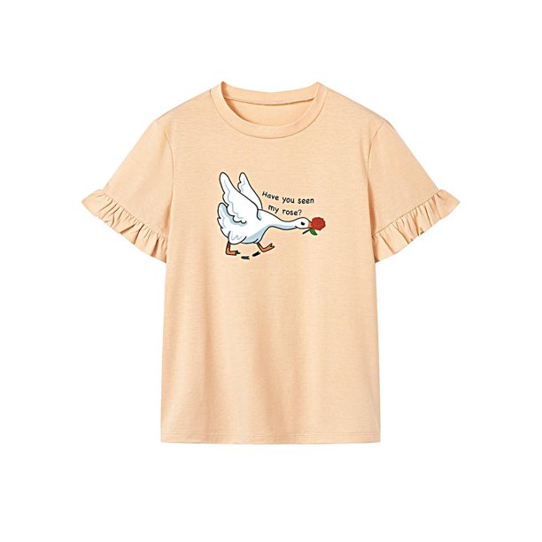 Camiseta para mujer ropa de verano elegante manga corta Top básico camiseta cuello redondo SG
