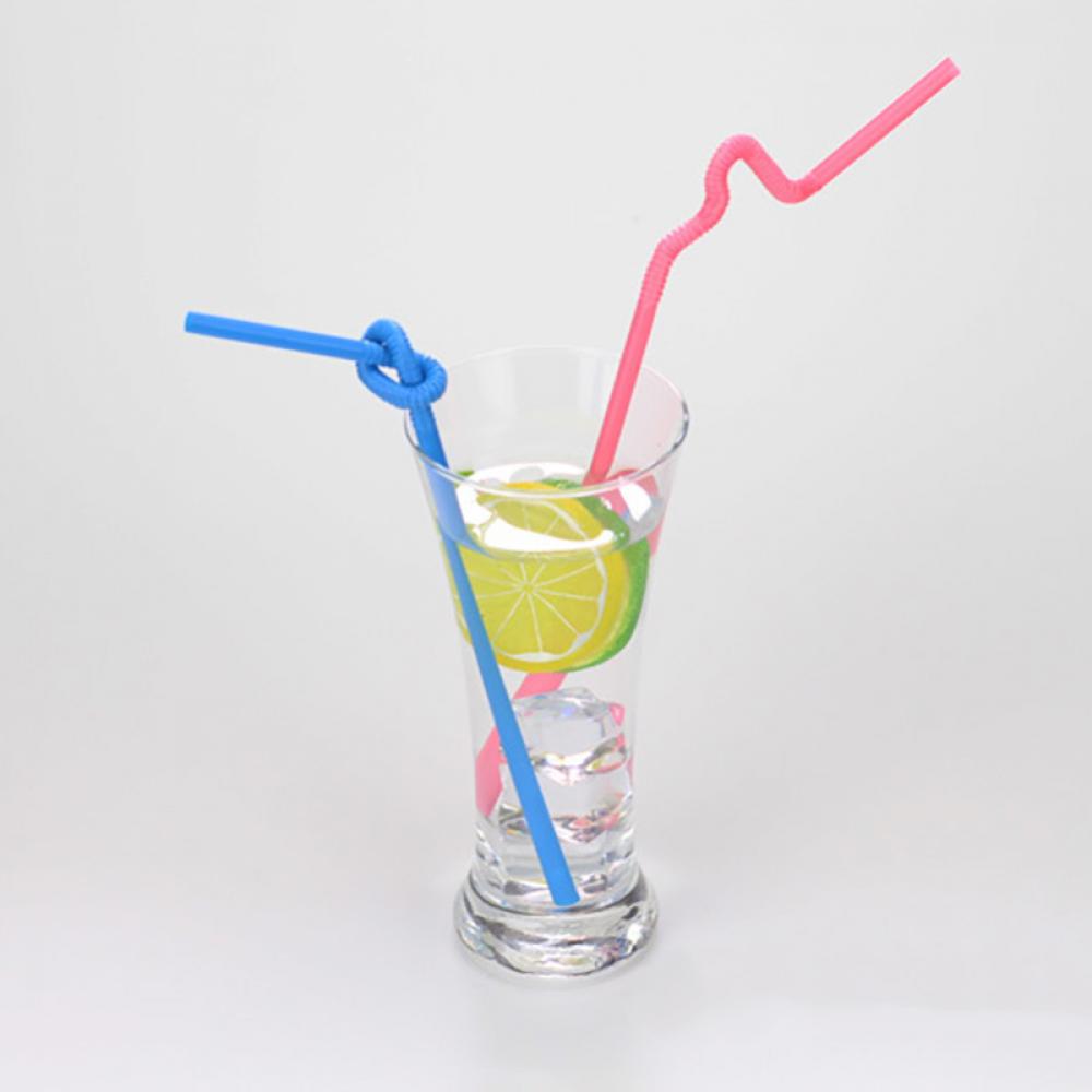 Disposable Colorful Drinking Straws, 100 Pieces Flexible