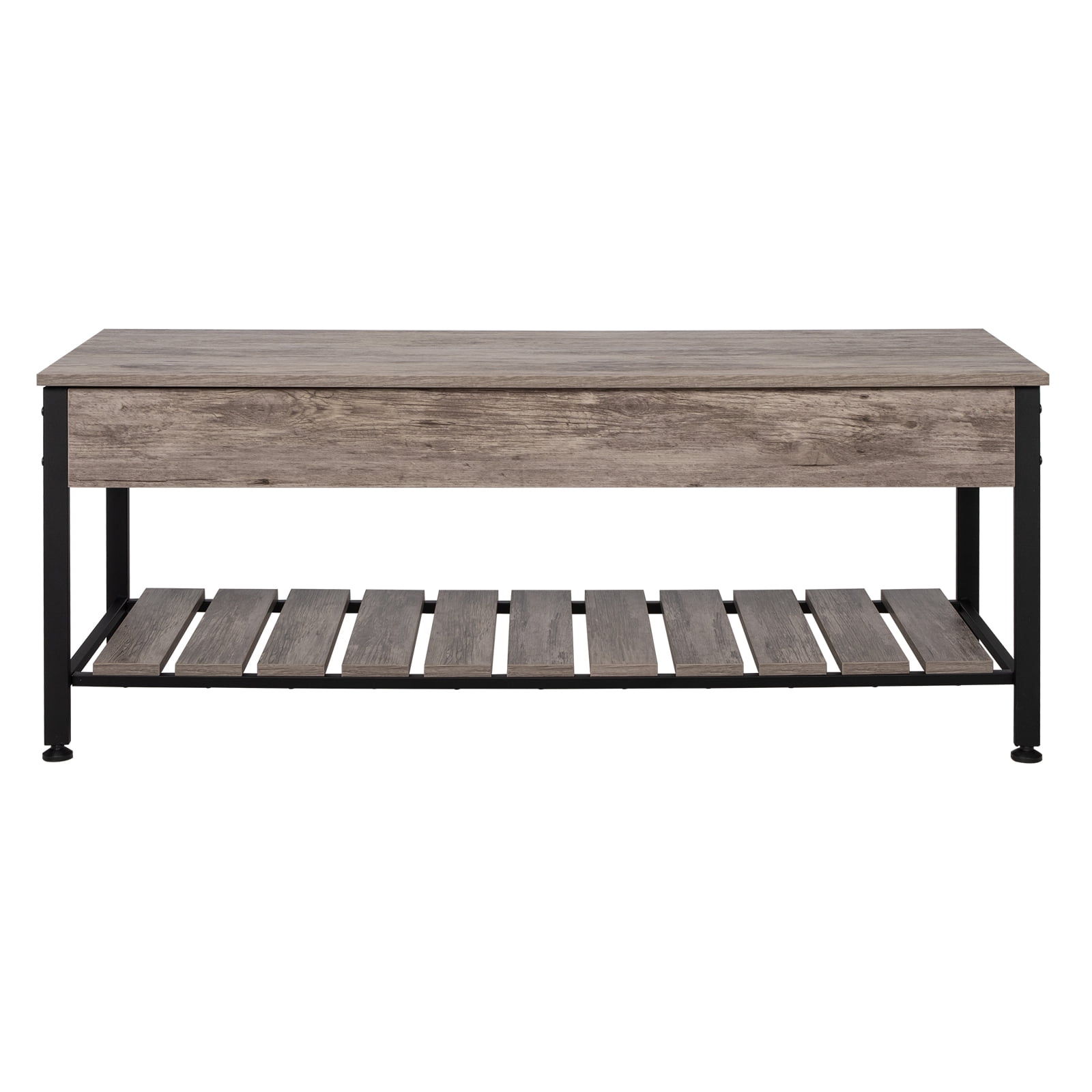 Industrial Storage Bench, Entryway Lift Top Shoe Bench Gray