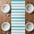thumbnail image 6 of Aqua Ombre Grey Striped Table Runner - 120 Inch Long, Kitchen Dining Table Runner Dresser Scarves, Farmhouse Stripe Modern Farmhouse Decor for Coffee Tables Wedding Party Banquet, 6 of 8