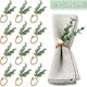 thumbnail image 2 of (12 piezas) Juego de anillos para servilletas de Pascua y primavera, anillos para servilletas de eucalipto rústico, anillos para servilletas de hojas bohemias, porta servilletas con vegetación para ce, 2 of 5