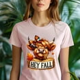 thumbnail image 5 of Hey Fall Highland Cow Shirt | Cute Plaid Bow Autumn Tee | Fall Farm Graphic T-Shirt, White, Size S, 5 of 6