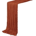 thumbnail image 2 of PoyoKee Table Runner, 118" x 35" Crinkle Gauze Table Cloth, Boho Decor Voile Tablecloth Flag, Party Decorations for Kitchen and Dining Home Decor, 2 of 6