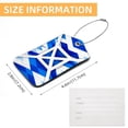 thumbnail image 5 of Blue and White Geometry Square PU Leather 2 Pack Travel Tag - Bag Tag - Suitcase Tag with Privacy Cover and Stainless Steel Ring - Suitable for Travel, Backpack, and Handbag, 5 of 7
