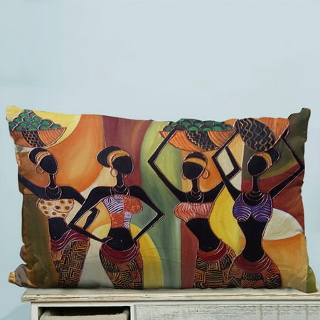 GCKG African Women Pillow Case Pillow Cover Pillow Protector Two Sides 20 x 30