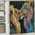 thumbnail image 6 of Autua Lions Painting Shower Curtain Set 100% Polyester with Hooks 69"x72, 6 of 7
