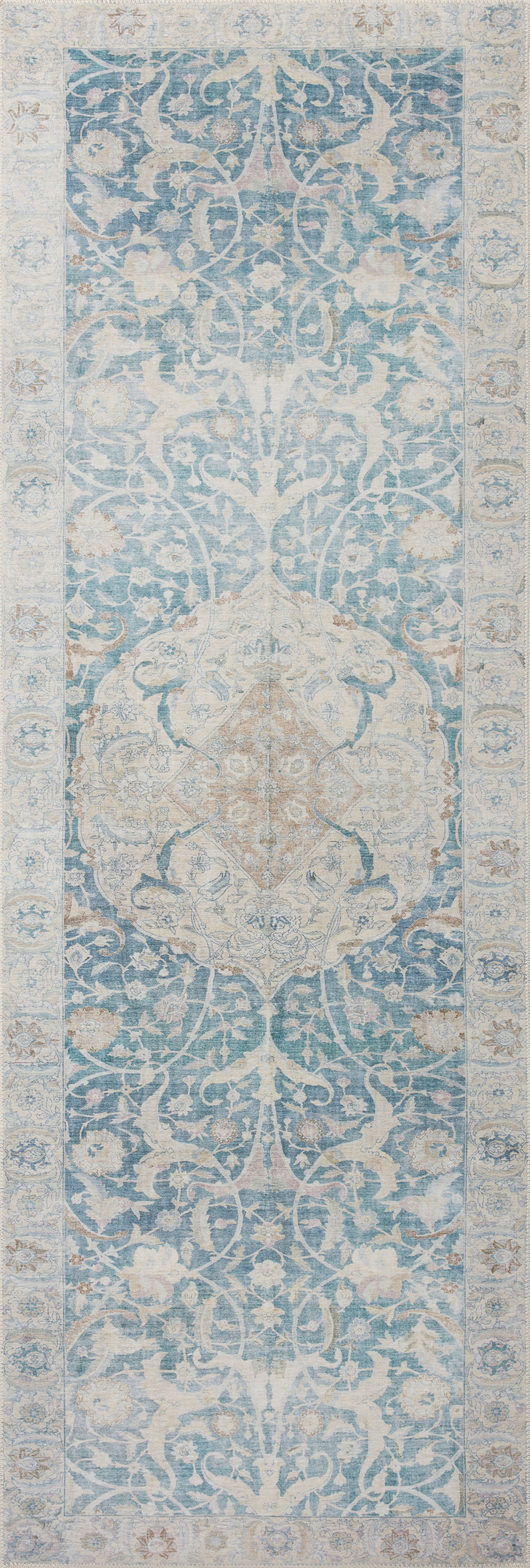 Chris Loves Julia x Loloi Jules Antique/Sky 2'-6" x 12'-0" Area Rug