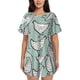 thumbnail image 1 of Balery Hand Drawn Chickens Conjunto de Pijama para Mujer con Estampado, Dos Piezas de Manga Corta y Shorts, Ropa de Dormir Suave con Cuello Redondo y Bolsillos-Medium, 1 of 6
