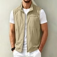 thumbnail image 2 of Mens Water Resistant Vests Outerwear Windproof Lightweight Softshell Vests Sports Sleeveless Jacket for Golf Hiking Fishing Running Size 4XL Khaki-C, 2 of 9