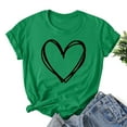 thumbnail image 1 of Styesk T-Shirts pour Femmes Confortables Doux Col Rond T-Shirts Chandail Mode Léger Manches Courtes T-shirt Saint-Valentin Graphique Décontracté Grande Taille Hauts Imprimé Cœur Hauts de Sortie, 1 of 3