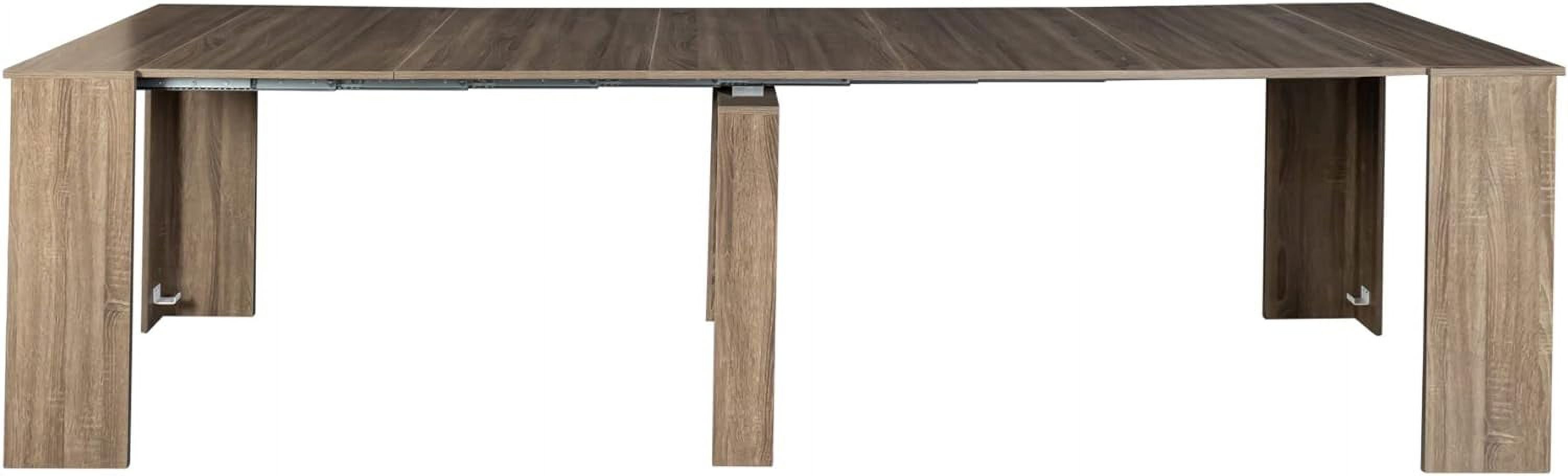 Rustic Wood Extendable Dining Room Table 118.5" Large Expandable Dining Tables for 6 8 10 12 People Industrial Extend Kitchen Table Space Saving for Family Gathering (Oak)