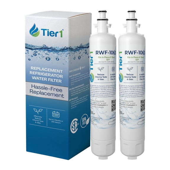 Tier1 RPWF Refrigerator Water Filter 2-pk | Replacement for GE RPWF (NOT RPWFE), WSG-4, MPF15350, DWF-36, R-3600, OPFG3-RF300, RWF3600A, WD-RPWF, WF277, Fridge Filter