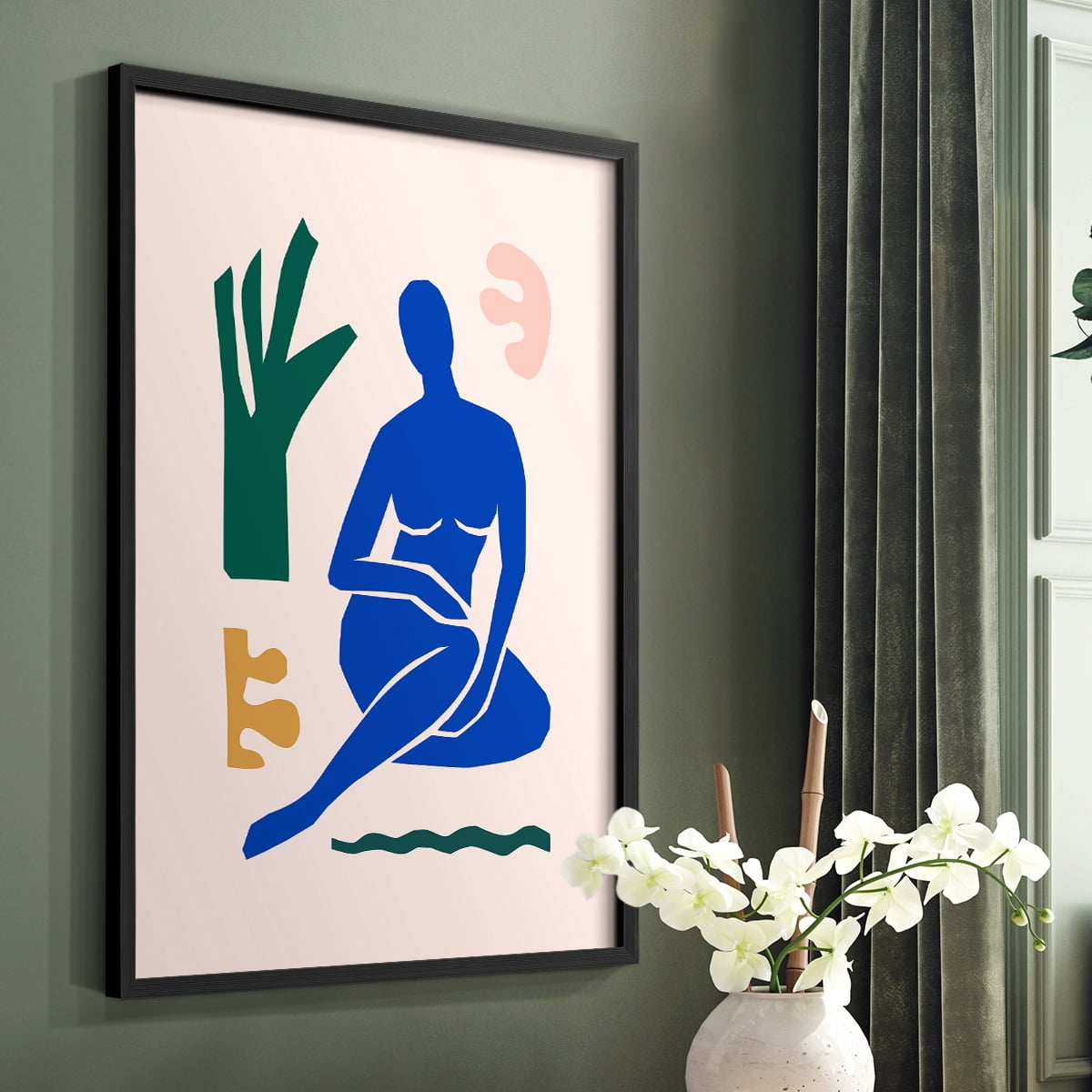 Matisse CDLXVII in Black Solid Wood Framed Print No Nail Hanging