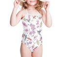 thumbnail image 2 of Kuiaobaty Flower Hummingbirds Kids Swimsuit One Piece, Breathable Kids Bikini Underwear Girls, Swimsuit Coverup for Kids 1-2, 2 of 5