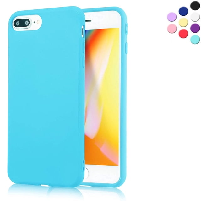 Entronix Funda de Silicona para iPhone 7 Plus/8 Plus, Suave Al Tacto, Antiarañazos y a Prueba de Golpes, Color Aguamarina