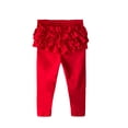 thumbnail image 2 of Rciityk Baby Girls' Ruffle Leggings Solid Color Soft Elastic Waist Stretch Slim Long Trousers for 0-8 Years, 2 of 5
