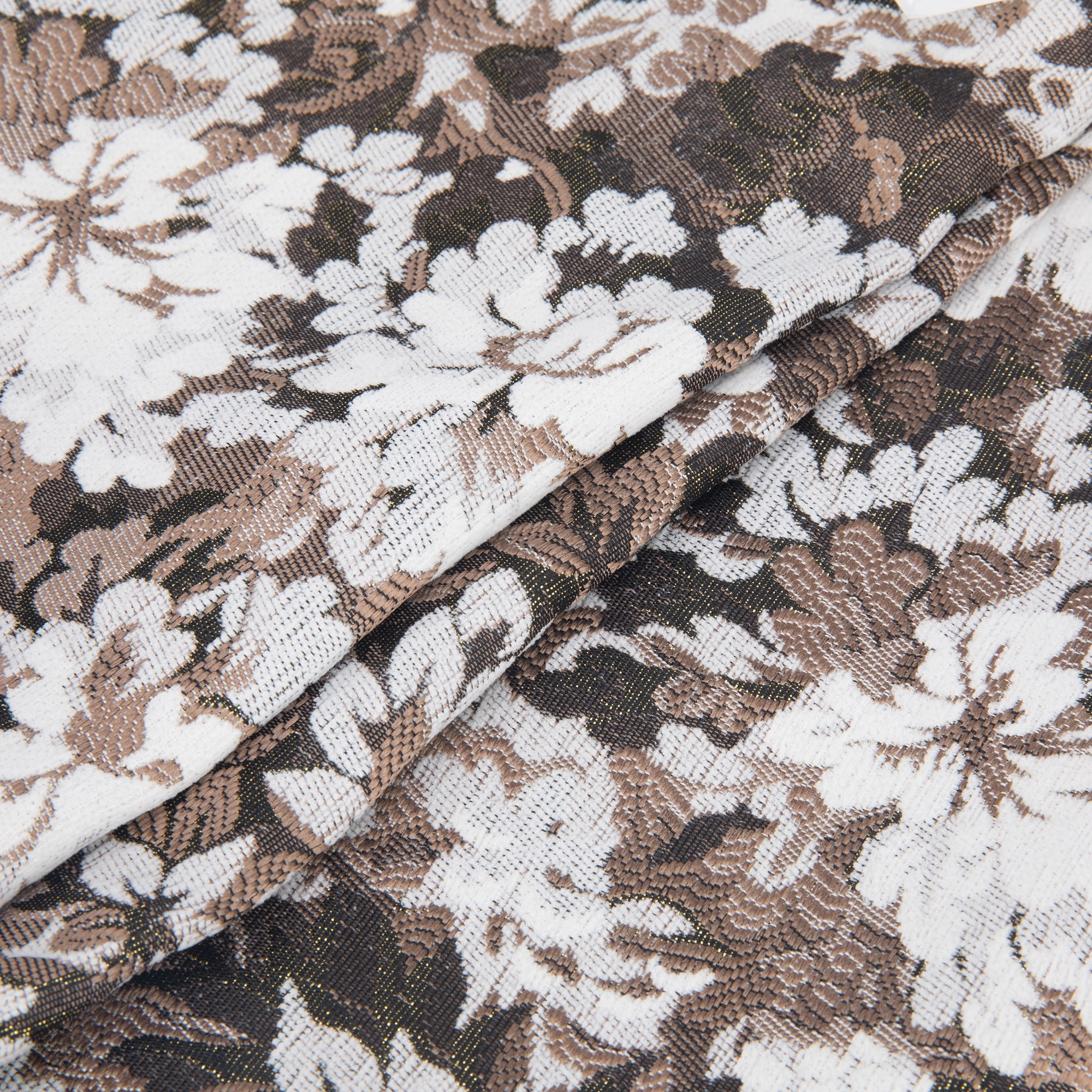 Unique Bargains Floral Throw Pillow Cover with Piped Edge Decor Cushion Case Brown 20"x12"