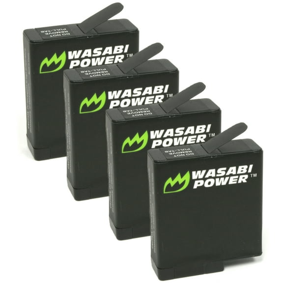 Wasabi Power Battery (4-Pack) for GoPro HERO7 Black, HERO6, HERO5