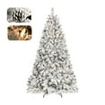 thumbnail image 3 of Bringstar 4.5ft Pre-Lit Snow Flocked Christmas Tree with Pine Cones and 250 Lights, Hinged Artificial Xmas Tree for Holiday Decoration, 3 of 11