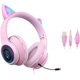 thumbnail image 1 of Auriculares de juego con micrófono y luz LED RGB en forma de orejas de gato, VIGROS, con efecto de luz intermitente estéreo y sonido envolvente 7.1 Rojo Verde Juego de azar, 1 of 6