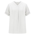 thumbnail image 4 of JMKQLZ Chemise Ample à Manches Courtes et Col en V pour Femmes, 4 of 6