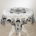 thumbnail image 1 of SARO LIFESTYLE Irena Collection Hand Beaded Tablecloth, 40", Black, 1 of 4