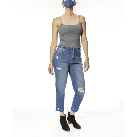 Indigo Saints Women’s High Rise Boyfriend Jeans, Blue, 28