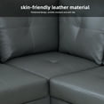 thumbnail image 4 of MAYEERTY PU Synthetic Leather 3-Piece Couch Living Room Sofa Set，Dark Grey, 4 of 7