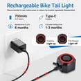 thumbnail image 6 of Smart Bike Tail Light, Bike Brake Sensing Rear Lights, Bike Wireless Anti Theft Alarm, IP65 Waterproof, USB Rechargeable, 110db loud, Automatic Brake Light with Remote Fits on Any Road Bicycle, 6 of 8