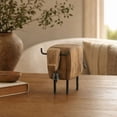 thumbnail image 4 of Wooden Bull Statue Decor, Hand Carved Cow Sculpture with Metal Legs and Vintage Finish, for Shelf Coffee Table Desk and Farmhouse Rustic Home Decor Gift, 4 of 7
