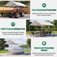 thumbnail image 4 of Dateyes 10x15 FT Carport, Heavy Duty Carport Canopy with Adjustable Height, Outdoor Carport Shelter with Reinforced Frame, Portable Garage for Cars, Boats and Trucks, White, 4 of 9