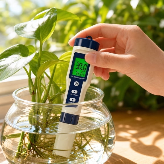 5 in 1 Tester Pool Salt Tester & pH Meter with Temperature, Digital Meter and PH Tester for Water, PH/TDS/EC/Salinity/Temp Meter with ATC, for Household Drinking Water Hot Tub Spas Fish Tank