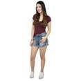 thumbnail image 5 of JuicyTrendz Women's High Waist Denim Five Pocket Shorts Stretchy Casual Fit Skinny Jean Style Stone Wash L, 5 of 8