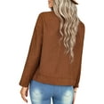 thumbnail image 4 of SAYOO Chaqueta de manga larga para mujer, abrigo ajustado con cuello vuelto y botones de color liso, prendas de vestir exteriores informales de estilo callejero simple SAYOO  S M L XL, 4 of 8