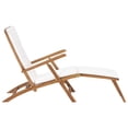 thumbnail image 4 of vidaXL Solid Teak Wood Deck Chair with Cushion Cream White/Dark Gray Seating, 4 of 6