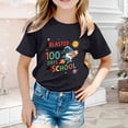 thumbnail image 2 of Glisme Girls Tops Size 3-4 Years Unisex Graphic Tee Letter Print Short Sleeve T Shirt For Back To School Casual Comfortable T-Shirts Athletic Fit Black Tee, 2 of 4