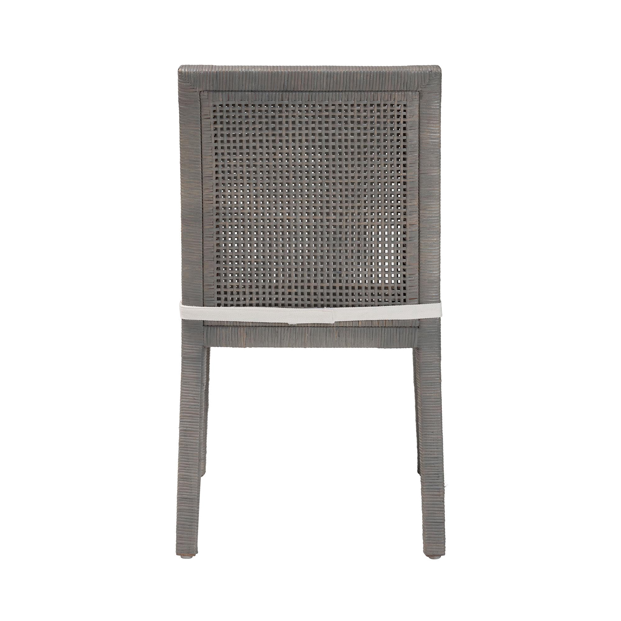 bali & pari Sofia Boho Dining Chair, Dining Height, Seat Height of 17", French Grey