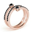 thumbnail image 3 of Mauli Jewels Engagement Rings for Women 0.70 Carat Unique Swirl Design Black Diamond Ring 4-prong 10K Yellow Gold, 3 of 9