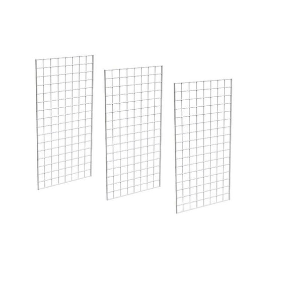 Only Garment Racks 1899W Panneaux de Grille - Grille Métallique Parfaite pour Tout Affichage au Détail, 2 Pieds Largeur x 4 Pieds Hauteur, 3 Grilles par Carton (Blanc) (Lot de 3)