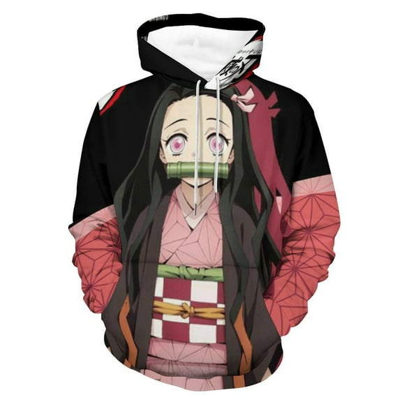 Kamado Nezuko Unisex Adult Hoodie Casual Hooded Sweatshirt Pullover Novelty 3D Printed Sweater Jacket S