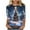 Blue#3, variant on Feancey Women's 3/4 Length Sleeve T Shirts Trendy Christmas Tree Print Round Neck Blouse Comfy Loose Casual Xmas Tunic Tops Novelty Gifts for Women Multicolor XXL