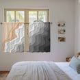 thumbnail image 4 of Grey Geometric Beach Kitchen Curtains, Ombre Waves Moire Abstract Art Light Filtering Window Curtain Panels, 2Pcs Rod Pocket Window Treatments Set for Study Room Bathroom Bedroom 52x54 Inches, 4 of 9