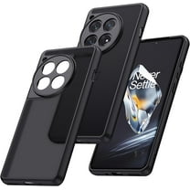 Fesign For OnePlus 12 Case Translucent Matte Shockproof Bumper Case with Camera Cover for OnePlus 12 Slim Thin Yet Military Grade Drop Proof Silicone Phone Cover OnePlus 12, Frosted Black
